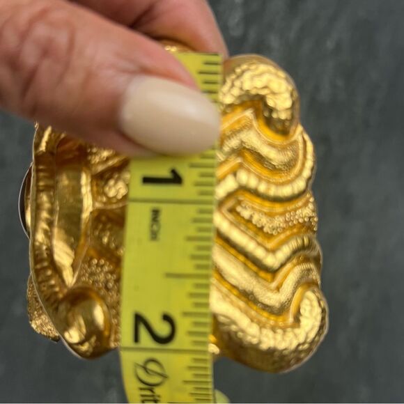 Vintage Signed Taki 975 High Purity Silver Gold Cuff Bracelet - Picture 8 of 12